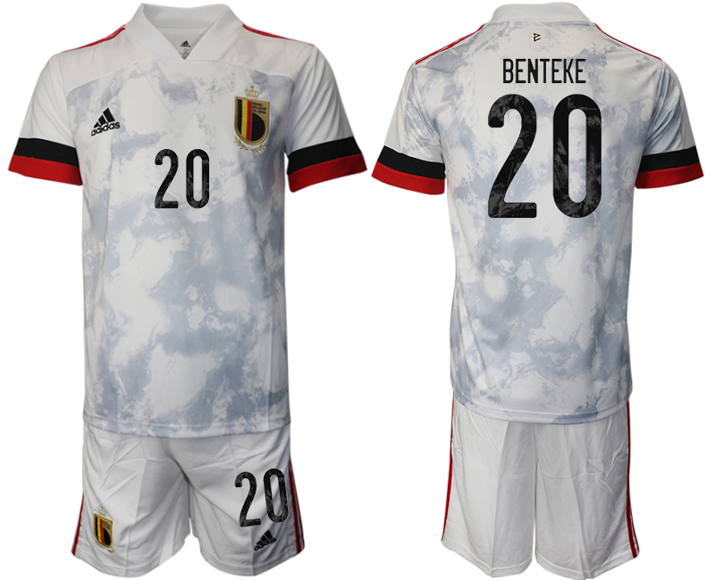 Men 2021 European Cup Belgium away white #20 Soccer Jersey